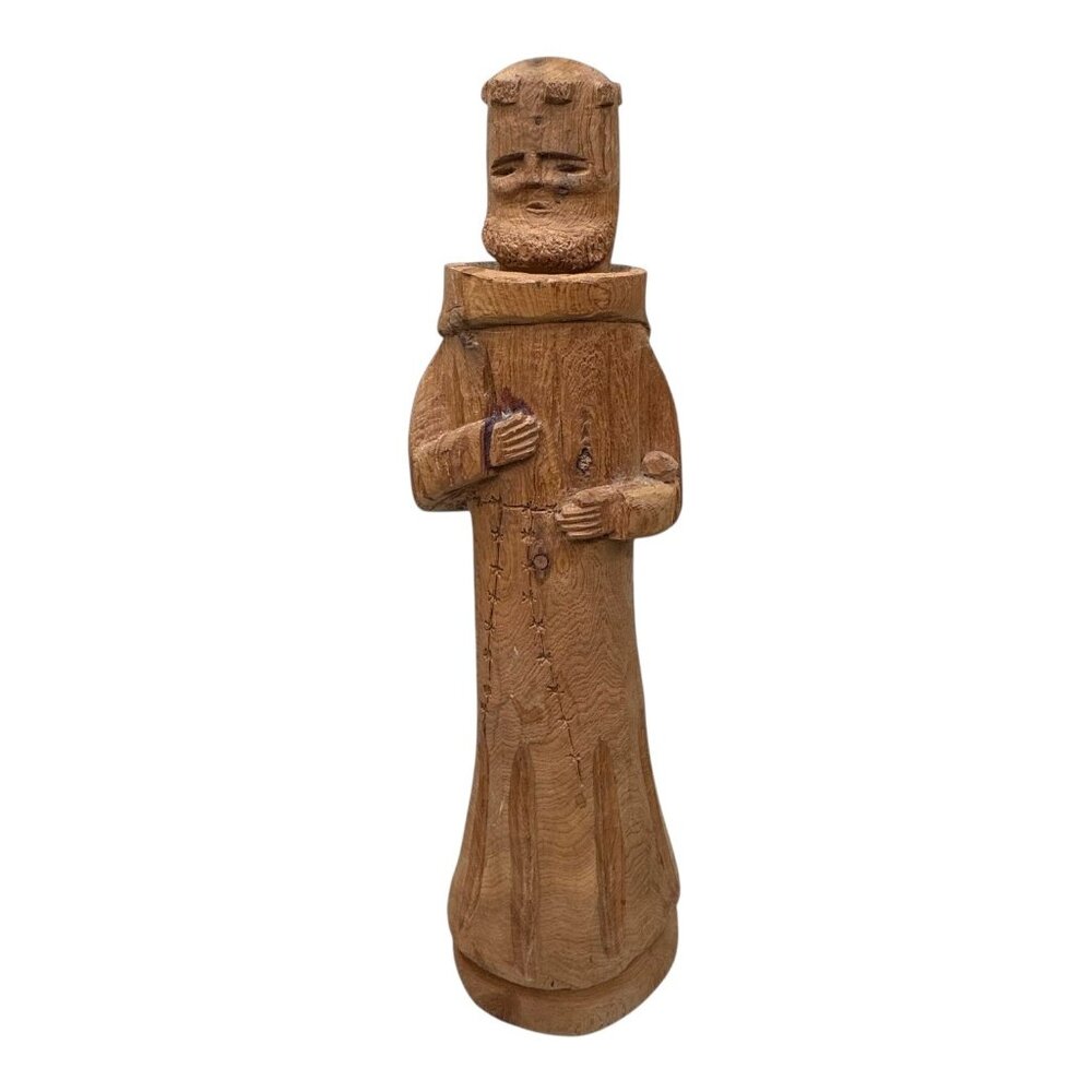Extraordinary Michael Salazar New Mexico Artist Wood Carving Santos Folk Art 14"